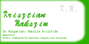krisztian makszim business card
